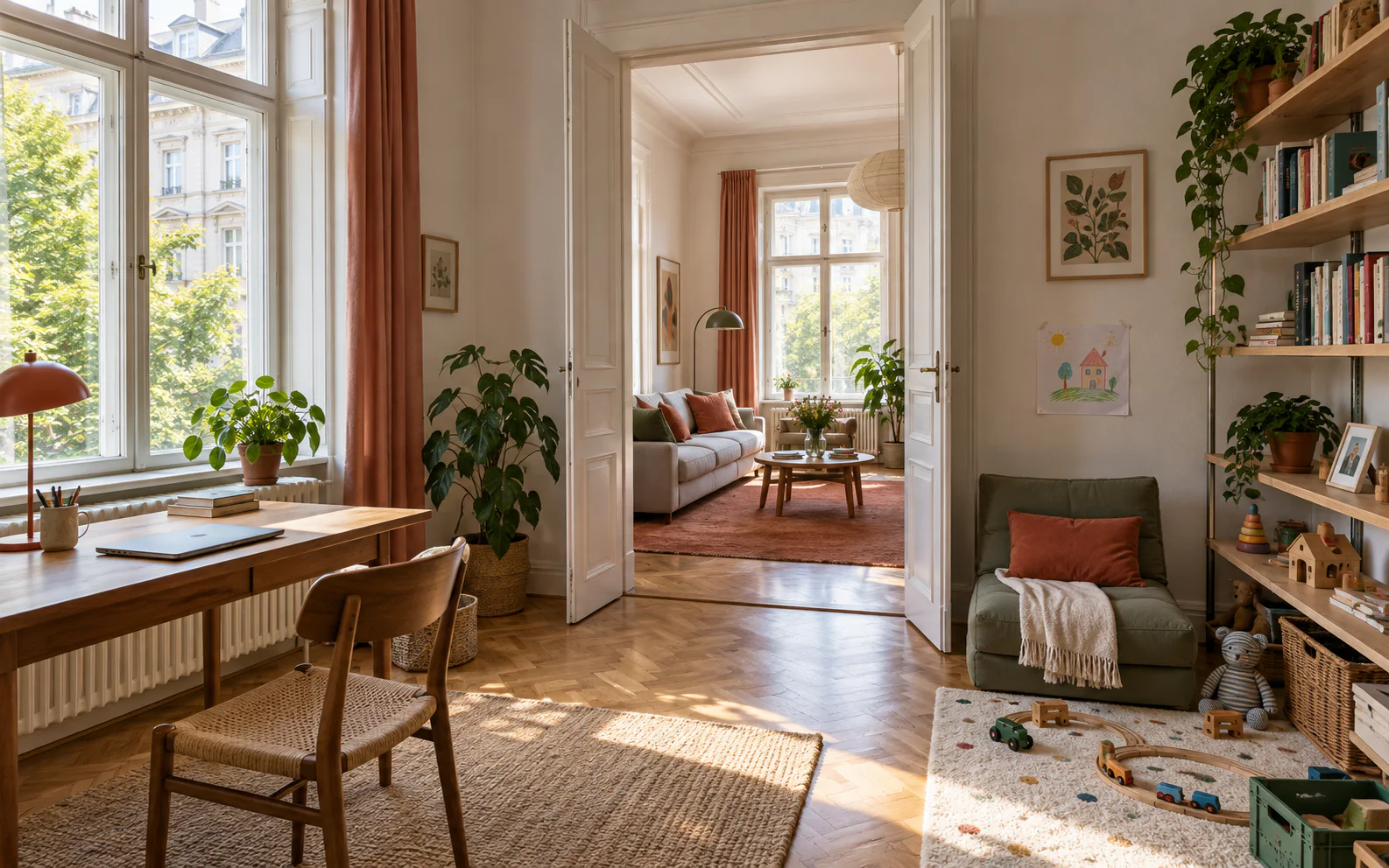 Wiener Wohnung mit Platz für Arbeit, Familie und Besuch